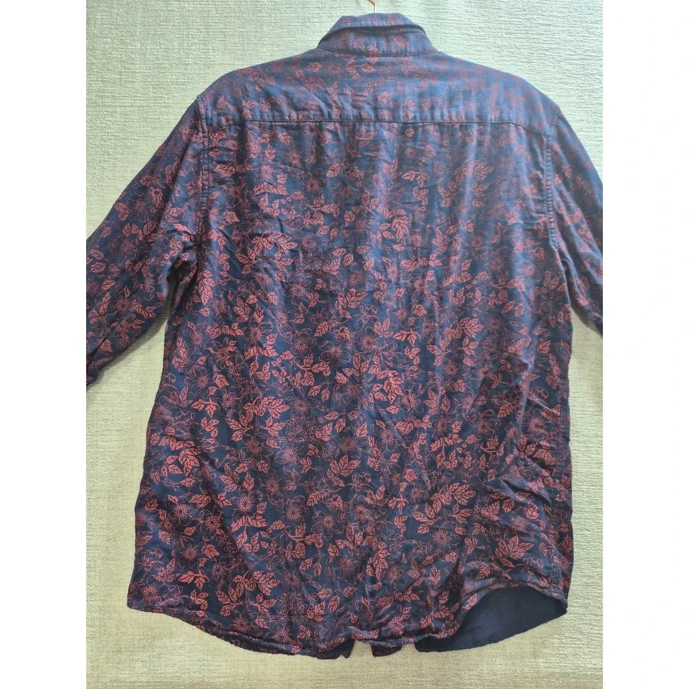 Banana Republic Shirt Mens Large Multicolor Floral Untucked Slim Fit Button Down